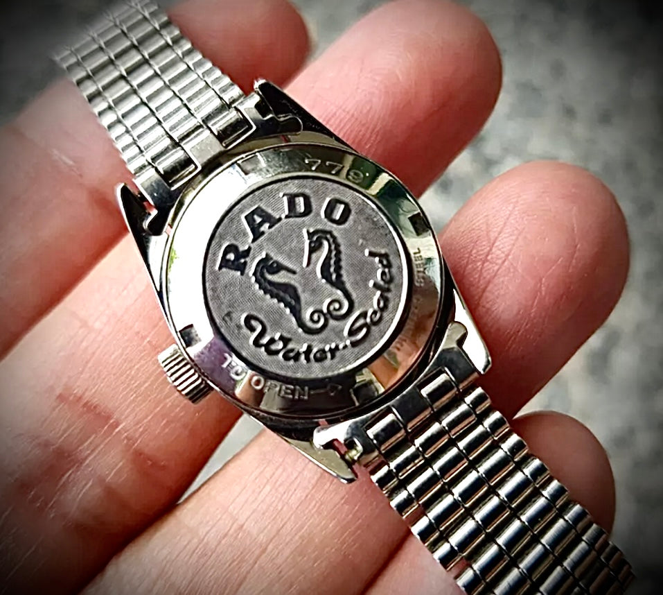 #498 VINTAGE RADO Purple Horse Steel Automatic Ladies