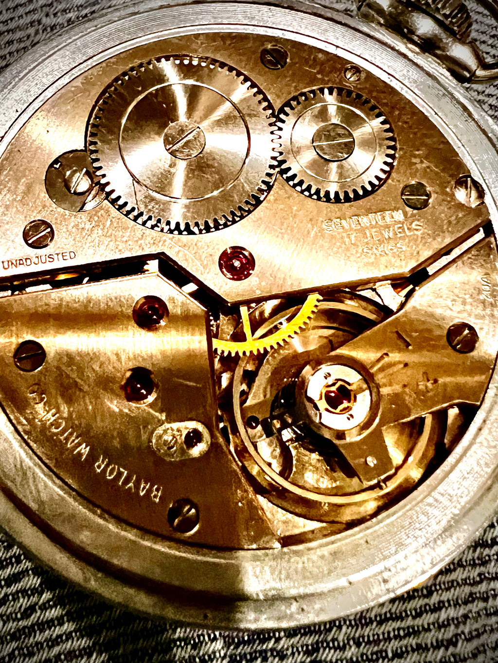 #106 Baylor 17 jewls rail road grade swiss pocket watch