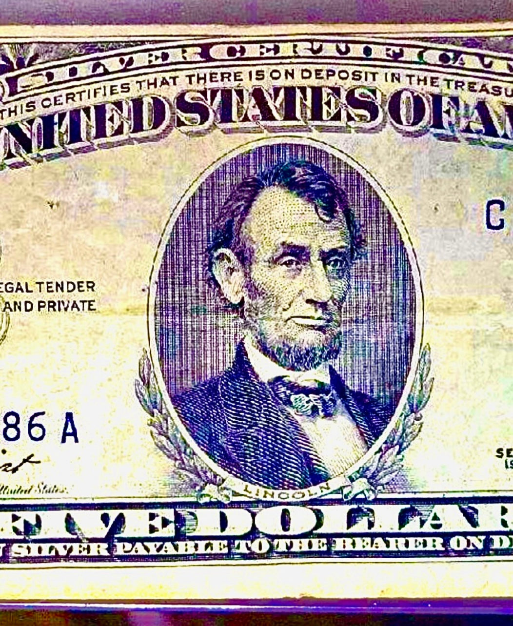 USA Series 1953 $5 bill silver note