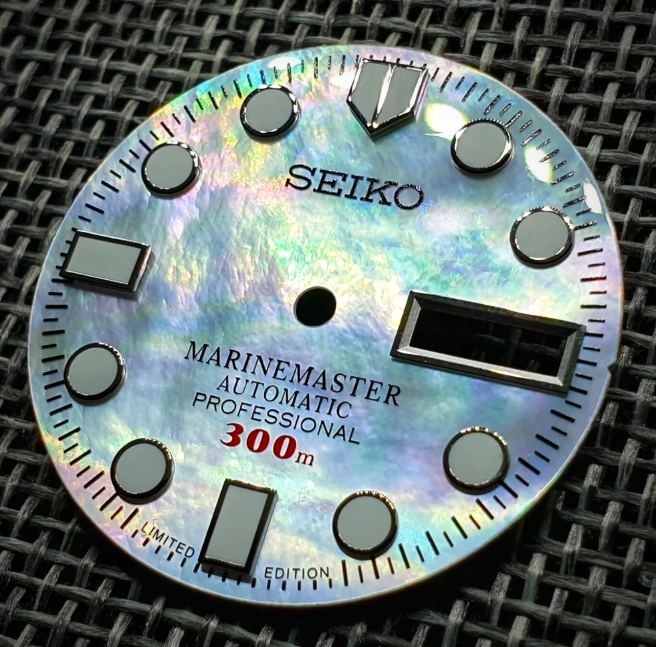 #779 New SEIKO MARINE MASTER MOTHER OF PEARL WHITE DIAL FOR NH36 4R36 7S26 with Ring