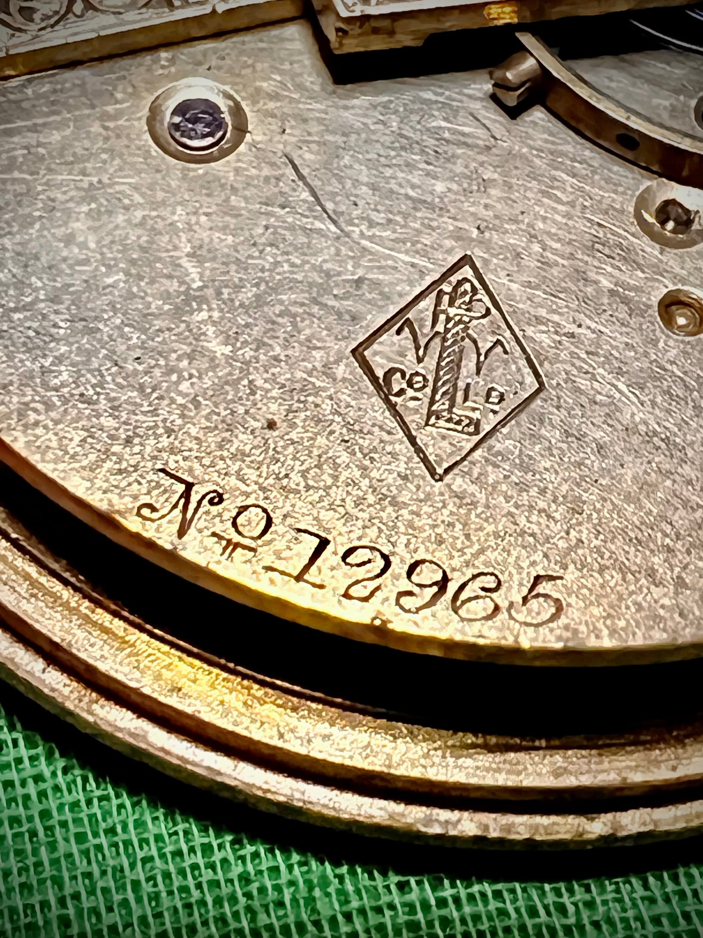 M#202  PWL Co. SWISS ENGLISH KEY WIND POCKET WATCH MOVEMENT #12965 44 mm $25 shabid ebay working perfectly heavy large vintage Rare