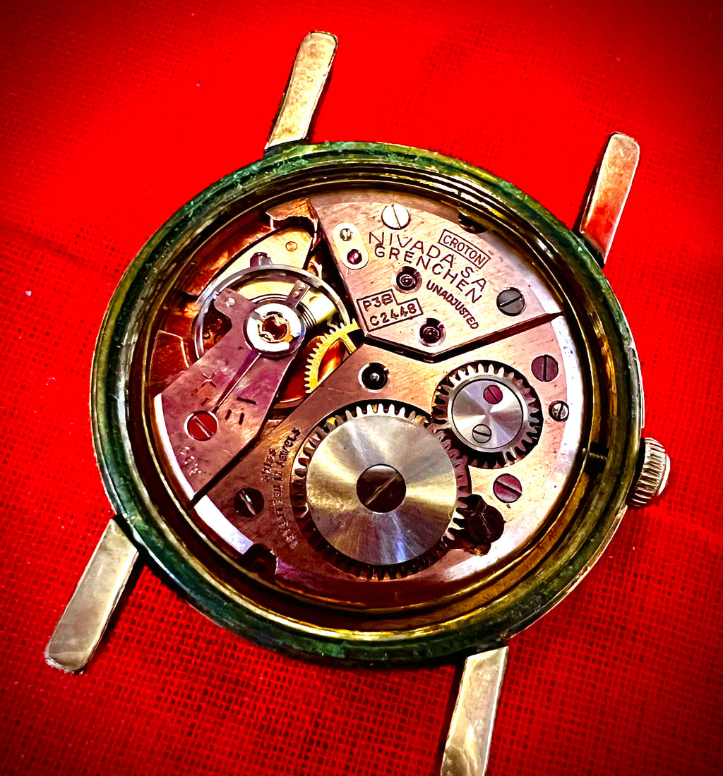 #565 Vintage CROTON/ SPECTOR NIVADA GRENCHEN MENS DRESS WATCH 17 jewls