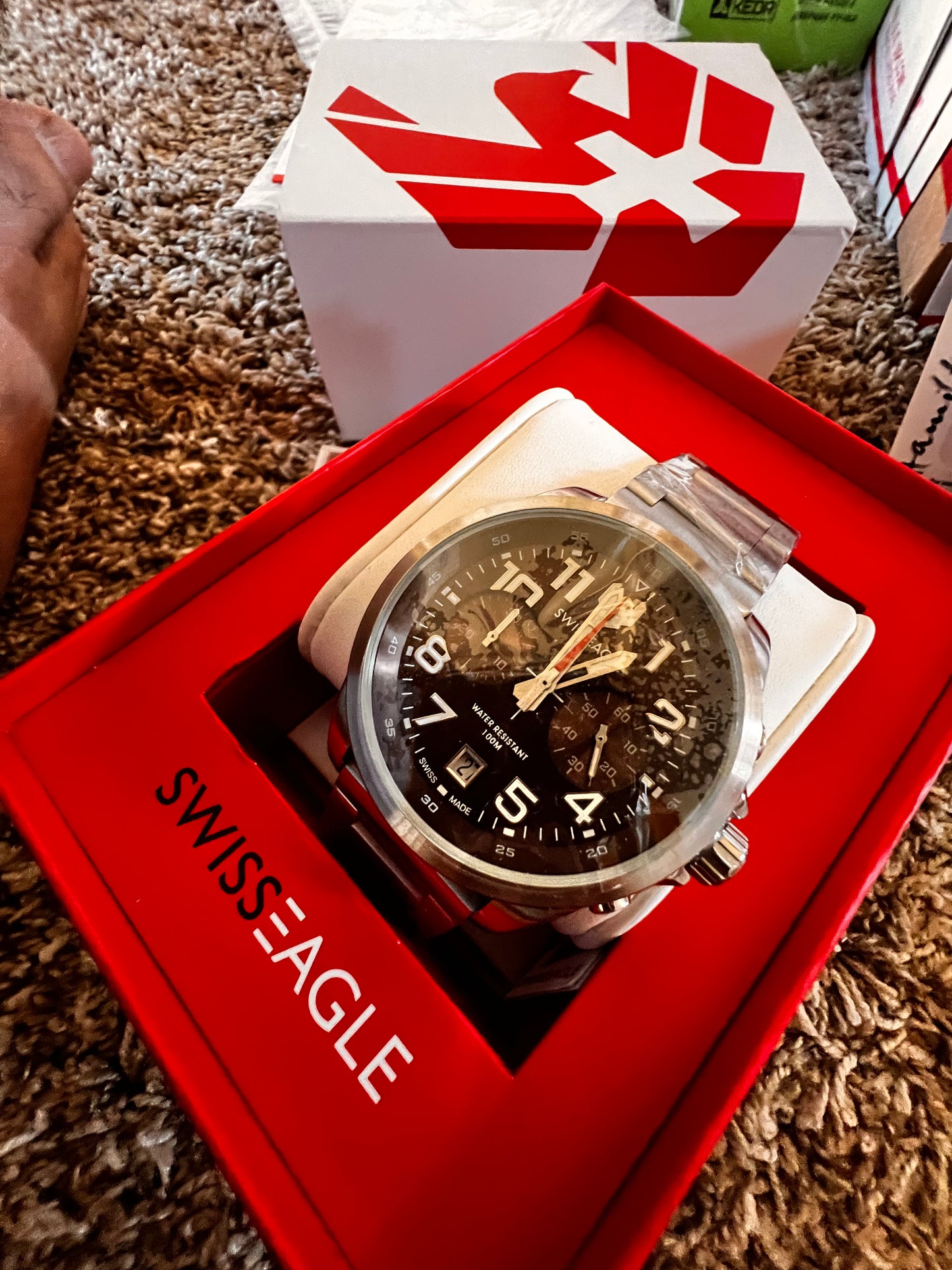 #882 Swiss Eagle 100 Meter Swiss Made Quartz Chronograph Watch with Date Limited Edition Brand New