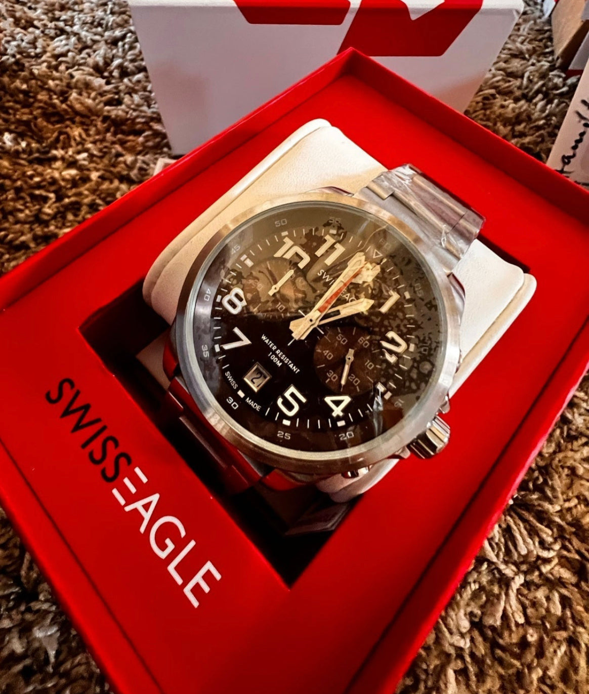 #882 Swiss Eagle 100 Meter Swiss Made Quartz Chronograph Watch with Date Limited Edition Brand New