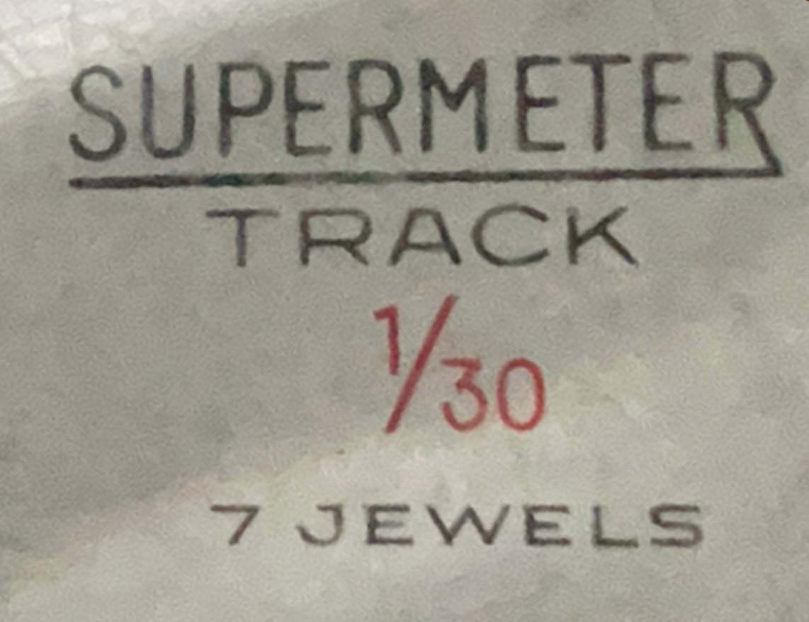 #112 SUPERMETER TRACK 7 JEWELS 1/30 of second rare stop watch swiss made high frequency beat rate