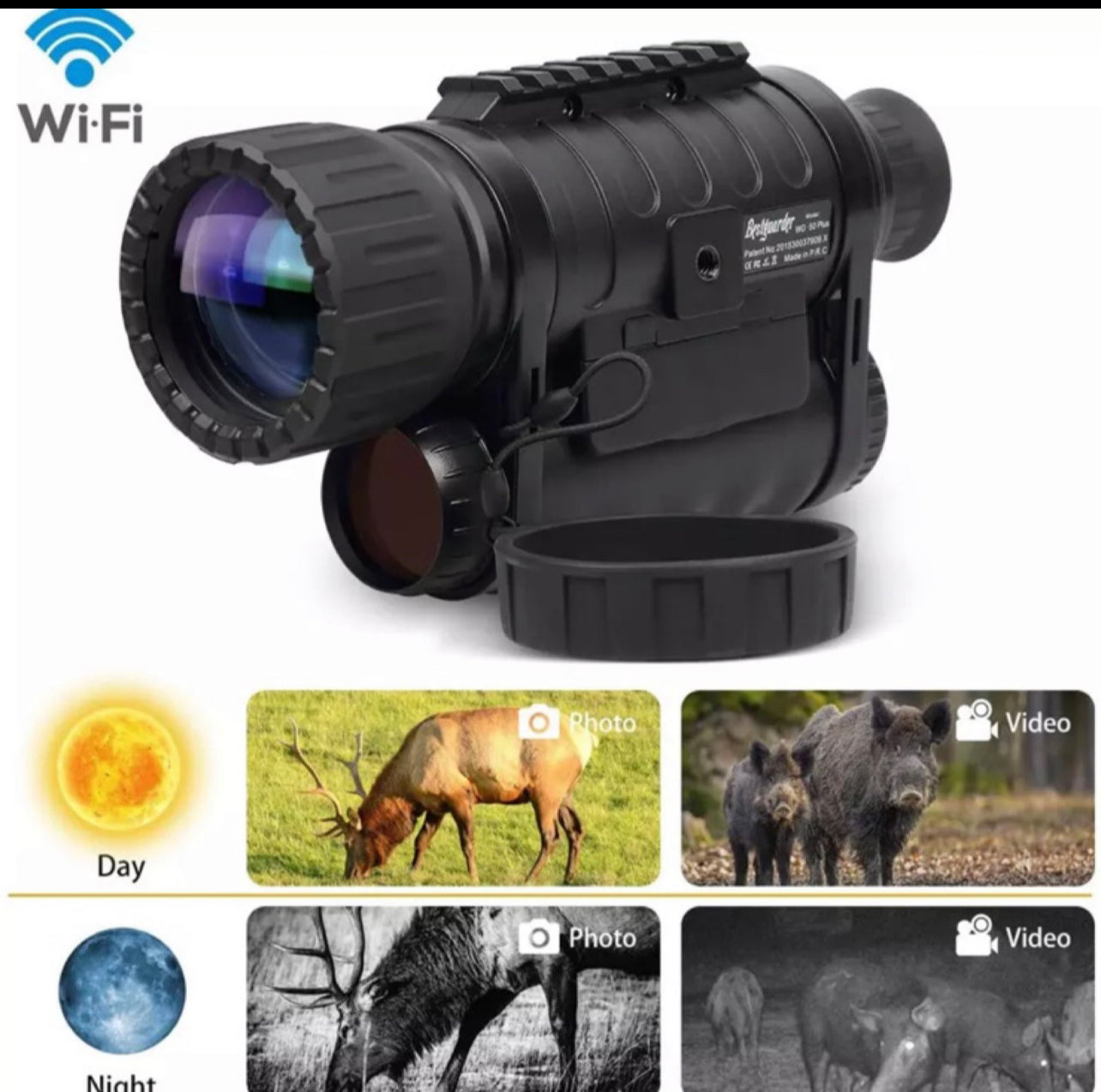 WG-50Plus 6x50mm WIFI Digital Night Vision Infrared IR Monocular w/32G & Camera