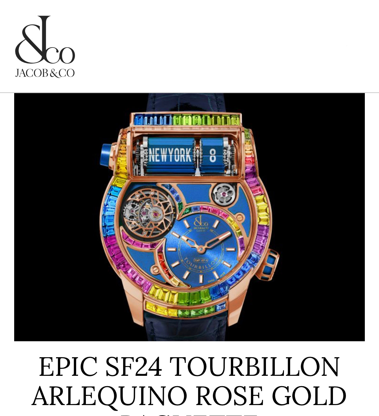 The Jacob & Co. Epic SF24 Tourbillon Craftsmanship Not For sale