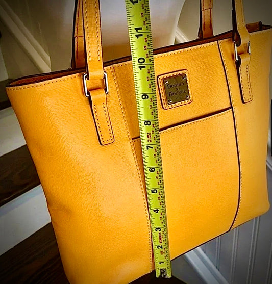 DOONEY BOURKE Orange Saf-fiano Leather Red Lining Two Top Handle Shoulder Straps Savers Dublin $155