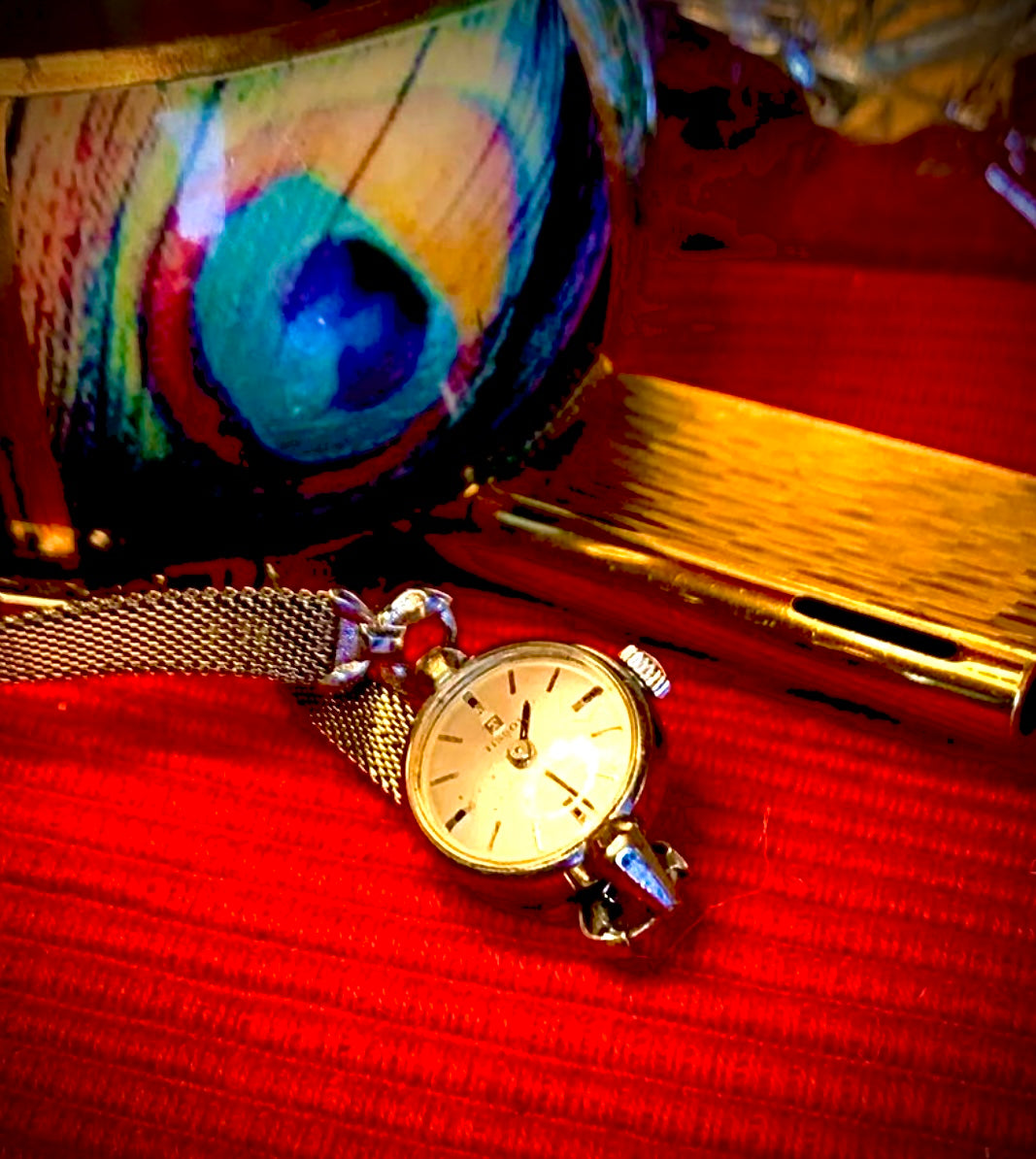 #384 VINTAGE TISSOT 10K White Gold RGP WATCH - LADIE'S WIND UP Cocktail wrist watch