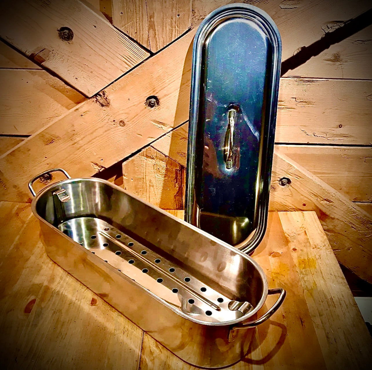 Inox 18" Fish Poacher 18c V I S Stainless Steel w/ Tray - Swanky Barn