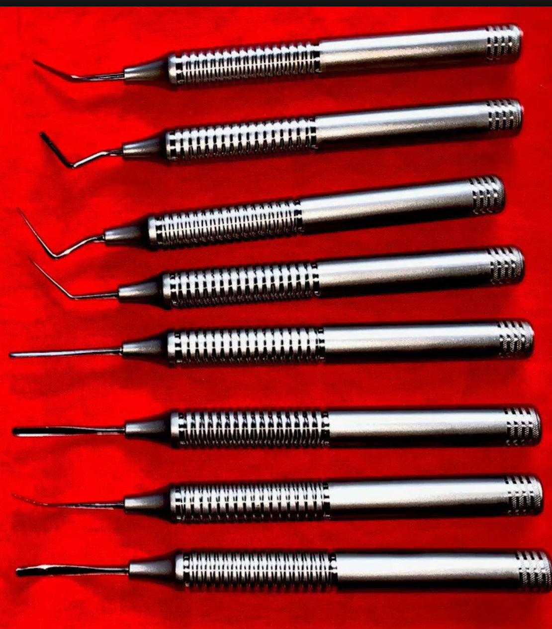 Set Of 8 Dental Periotome Scaler PDL Periodontal Ligament Atraumatic Extraction with autoclave Cassette