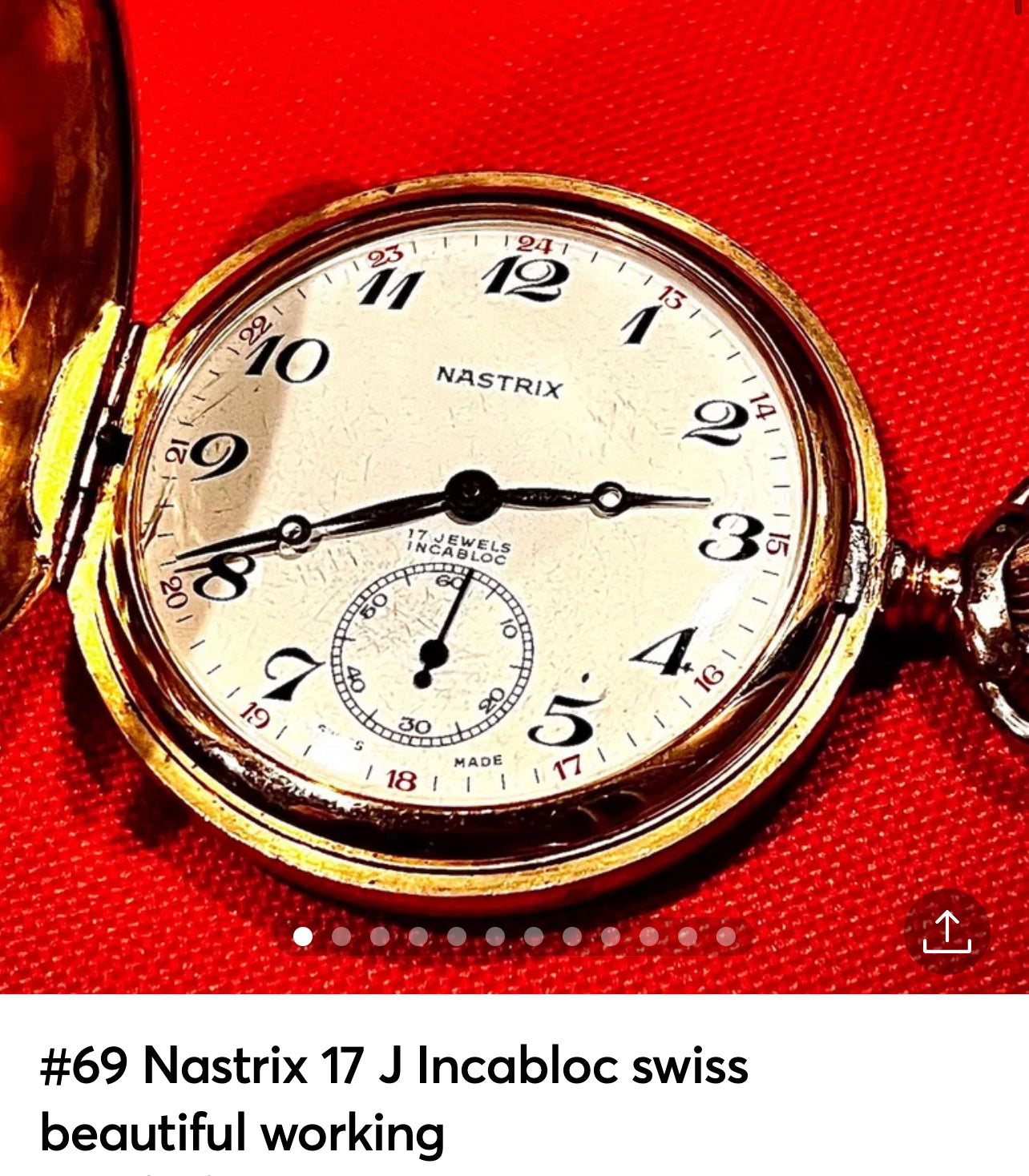 #69 Nastrix 17 J Incabloc swiss beautiful pop up back working