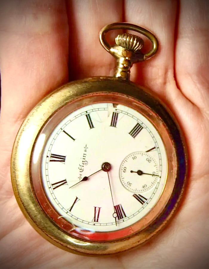 R#686 VINTAGE ELGIN POCKET WATCH GRADE 289 1904 SIDE WIND 6s RUNNING