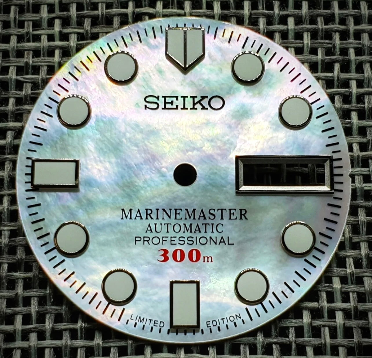 #779 New SEIKO MARINE MASTER MOTHER OF PEARL WHITE DIAL FOR NH36 4R36 7S26 with Ring