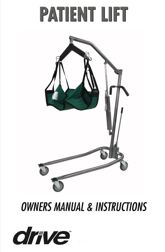 Drive Medical 13023SV Hydraulic Patient Lift Six Point Cradle Silver Vein