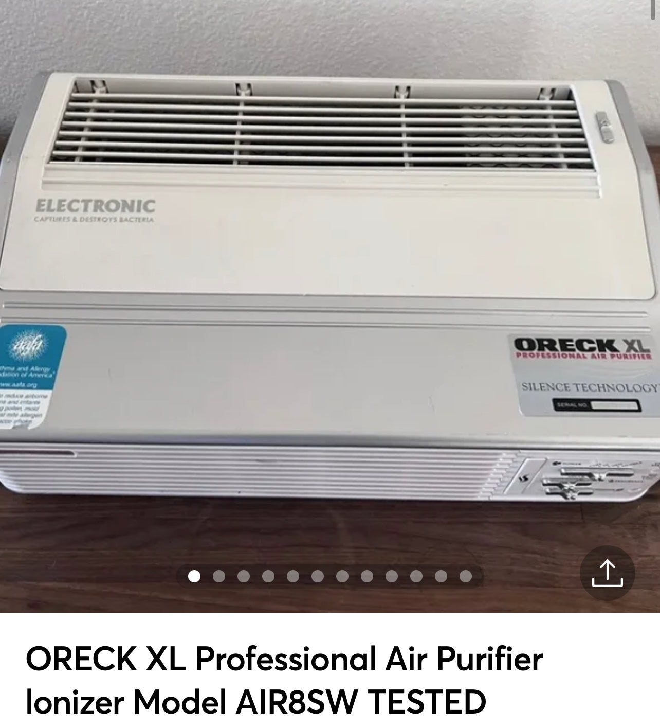 ORECK XL Professional Air Purifier lonizer Model AIR8SW TESTED