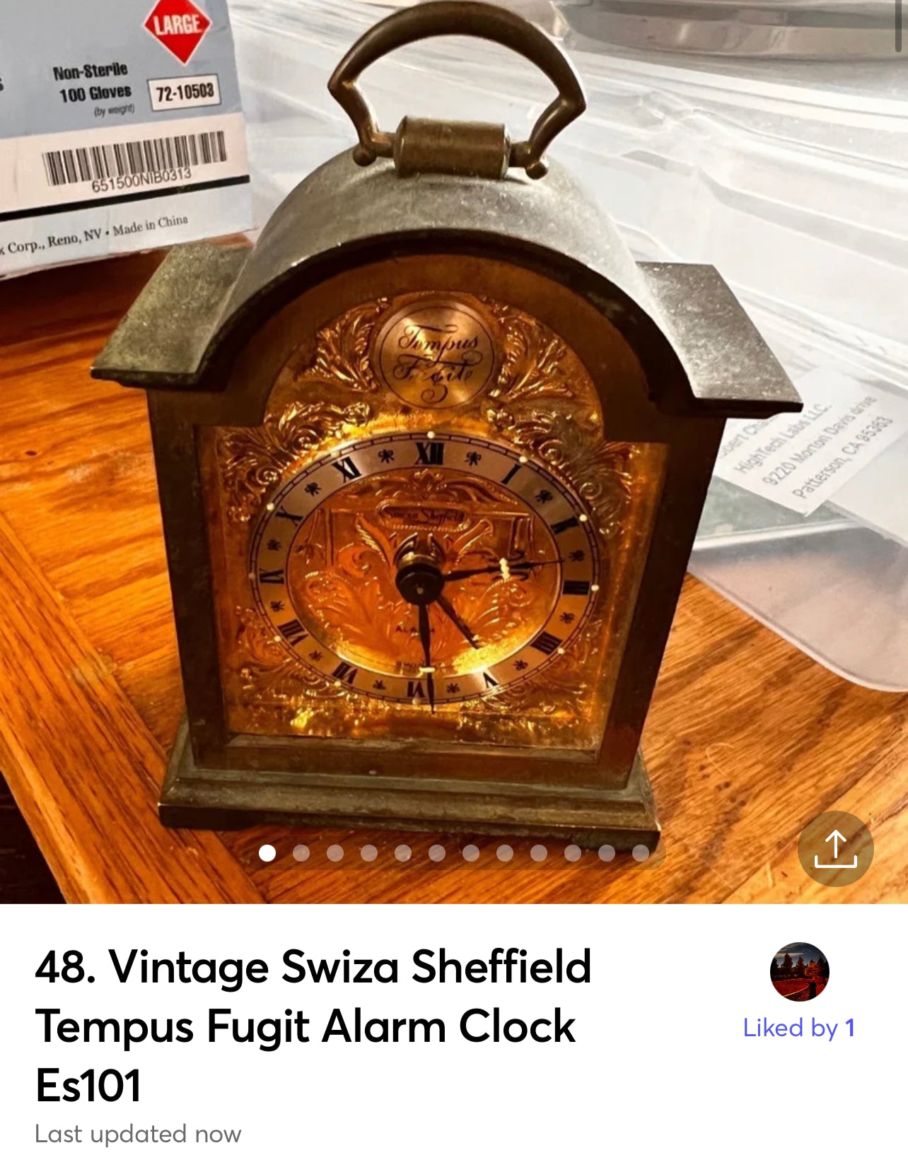 48. Vintage Swiza Sheffield Tempus Fugit Alarm Clock Es101