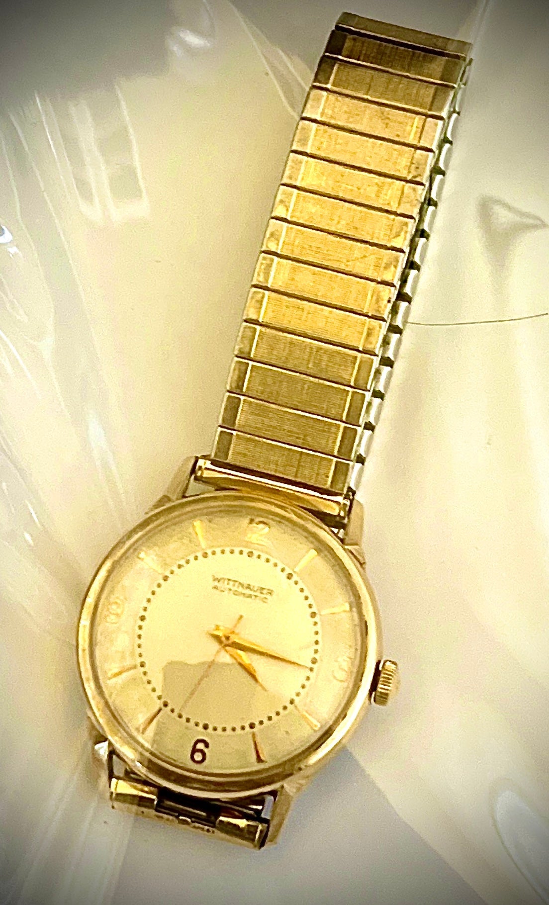 #185 Vintage Wittnauer 10k Yellow Gold Filled with Stainless Steel Case Back