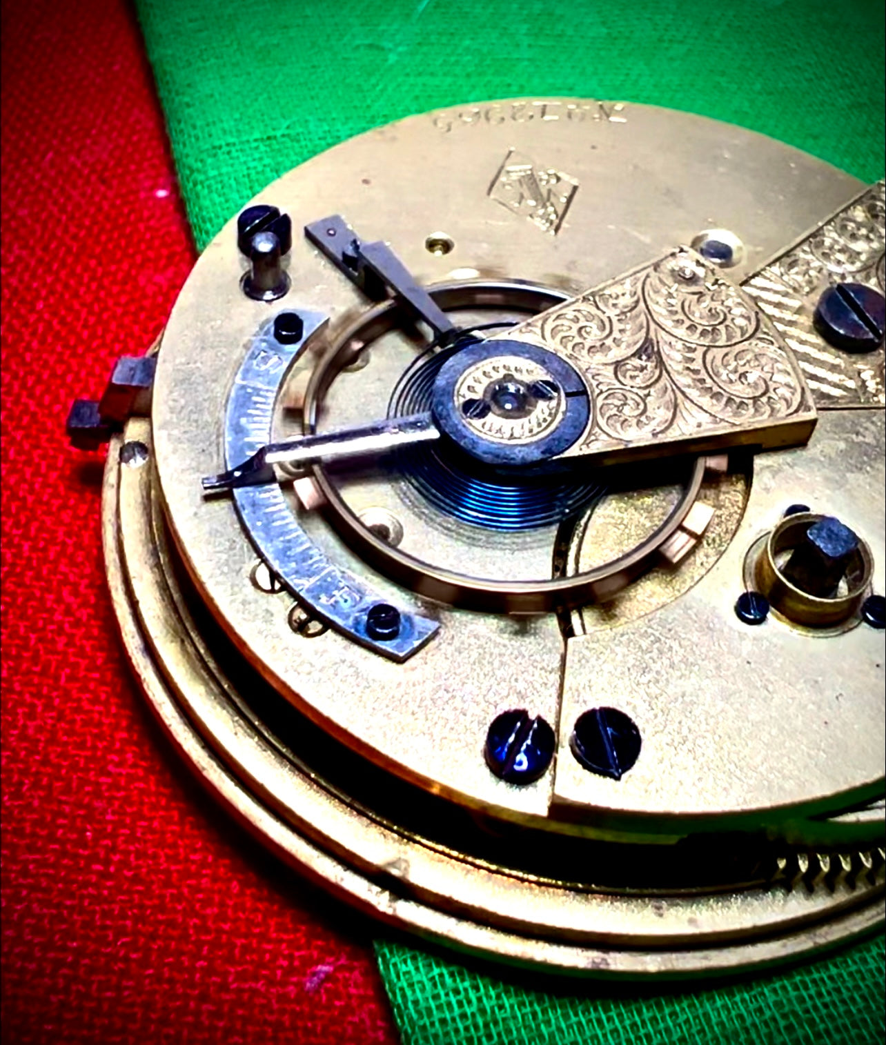 M#202  PWL Co. SWISS ENGLISH KEY WIND POCKET WATCH MOVEMENT #12965 44 mm $25 shabid ebay working perfectly heavy large vintage Rare