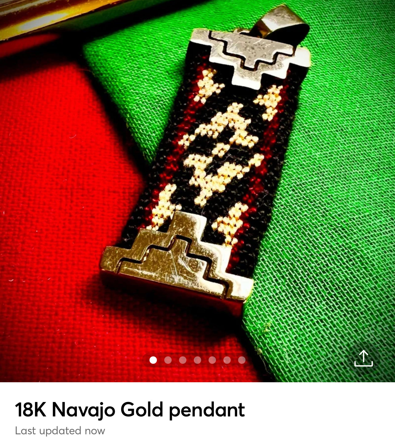 #916 18K Navajo Gold pendant