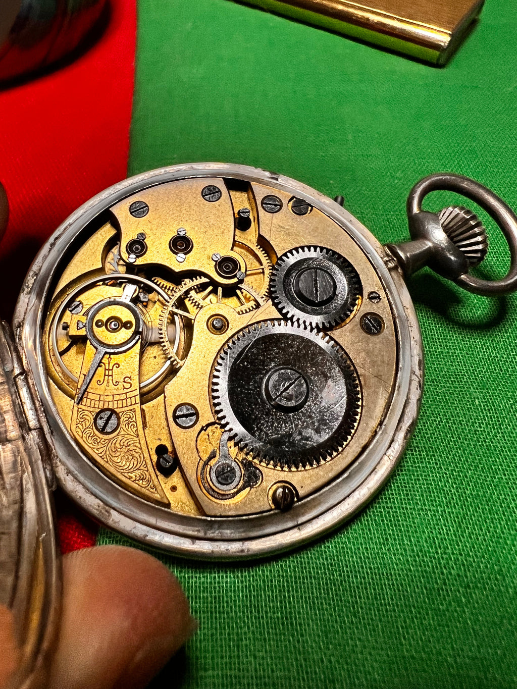 #161 Rare Vintage Roanoke Pocket Watch Silver Case working