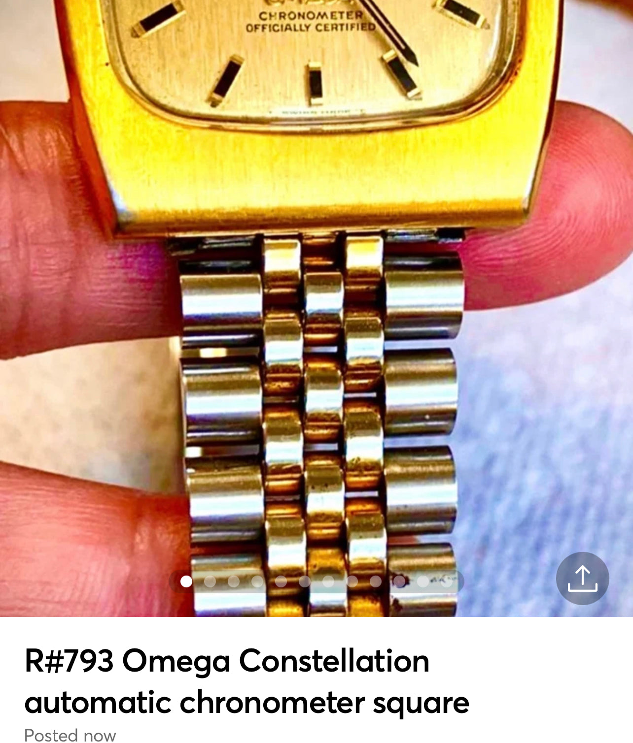 R#793 Omega Constellation automatic chronometer square