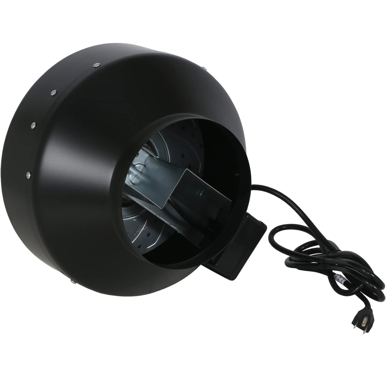 Hurricane 8 Inch Inline Fan 745 CFM - Quiet Fan with Steel Housing and Powder-Coated Finish, Easy Installation