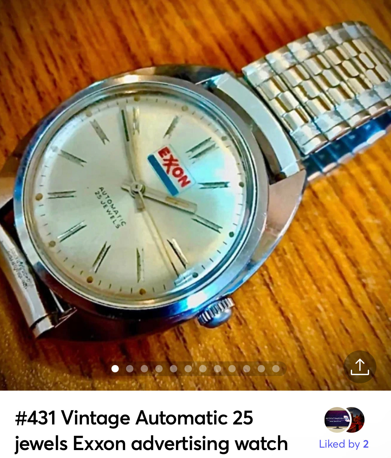 #431 Vintage Automatic 25 jewels Exxon advertising Wrist atch