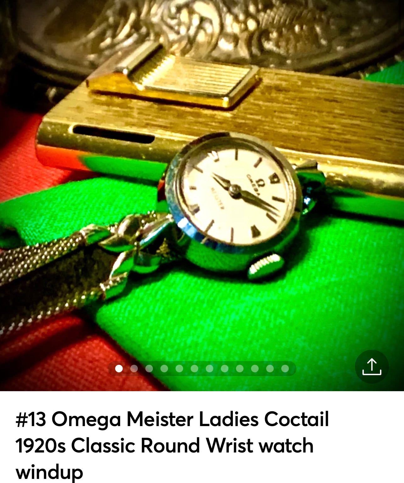 #13 Omega Meister Ladies Coctail 1920s Classic Round Wrist watch windup