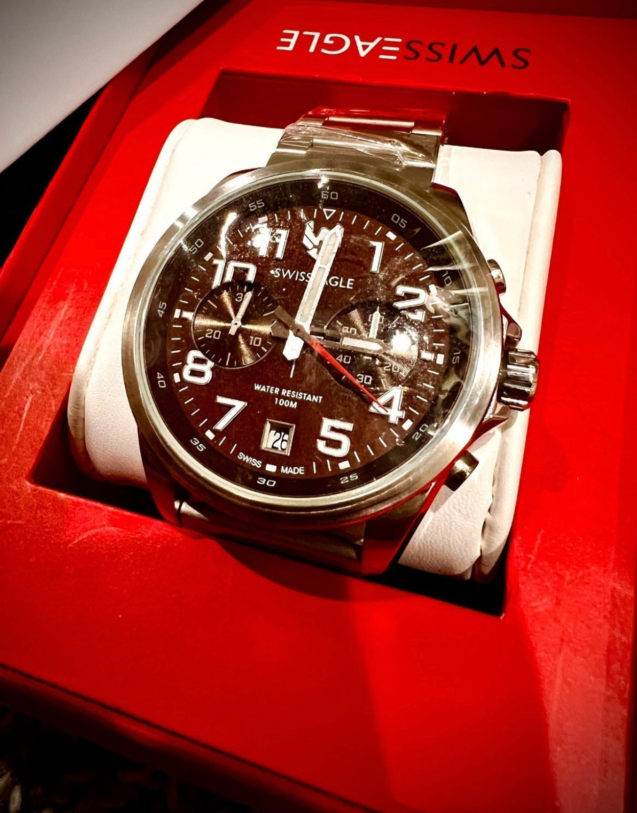 #882 Swiss Eagle 100 Meter Swiss Made Quartz Chronograph Watch with Date Limited Edition Brand New