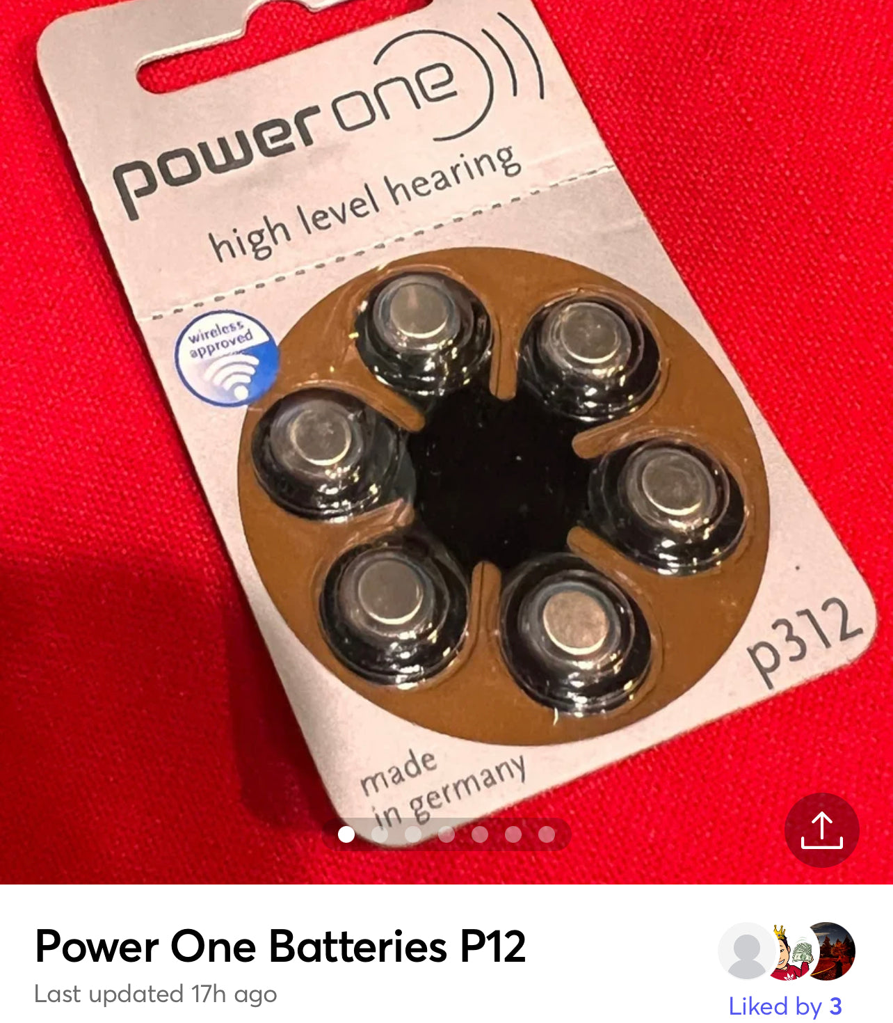 Power One Batteries P12 high level Hearing