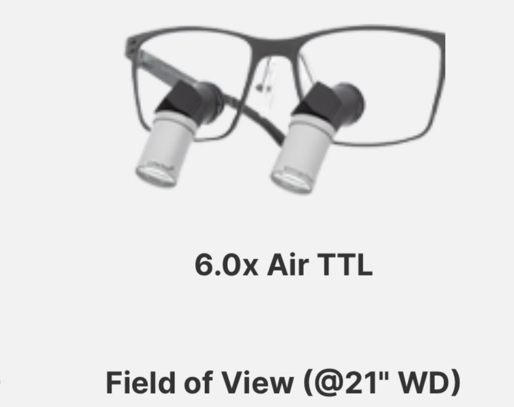 Lumadent Surgical Dental Loups 6.0x TTL Field view IPD 62mm WD 21” Purple New Prolux wireless LED Light system