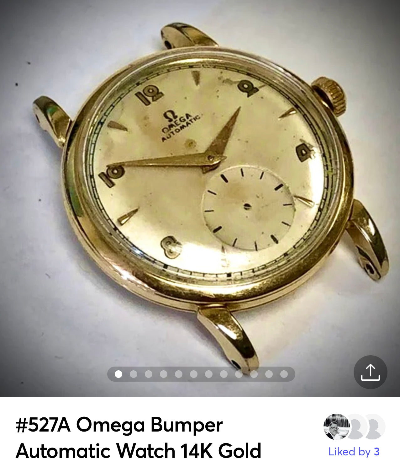 #527A Rare 1951 Omega Automatic ORIGINAL  CAL. 342 BUMPER