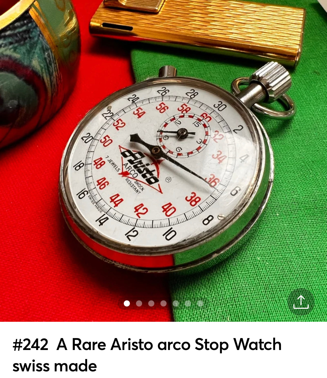 R#242A Swiss Made Aristo Apollo 7 Jewels Mechanical Wind Up Stop Watch