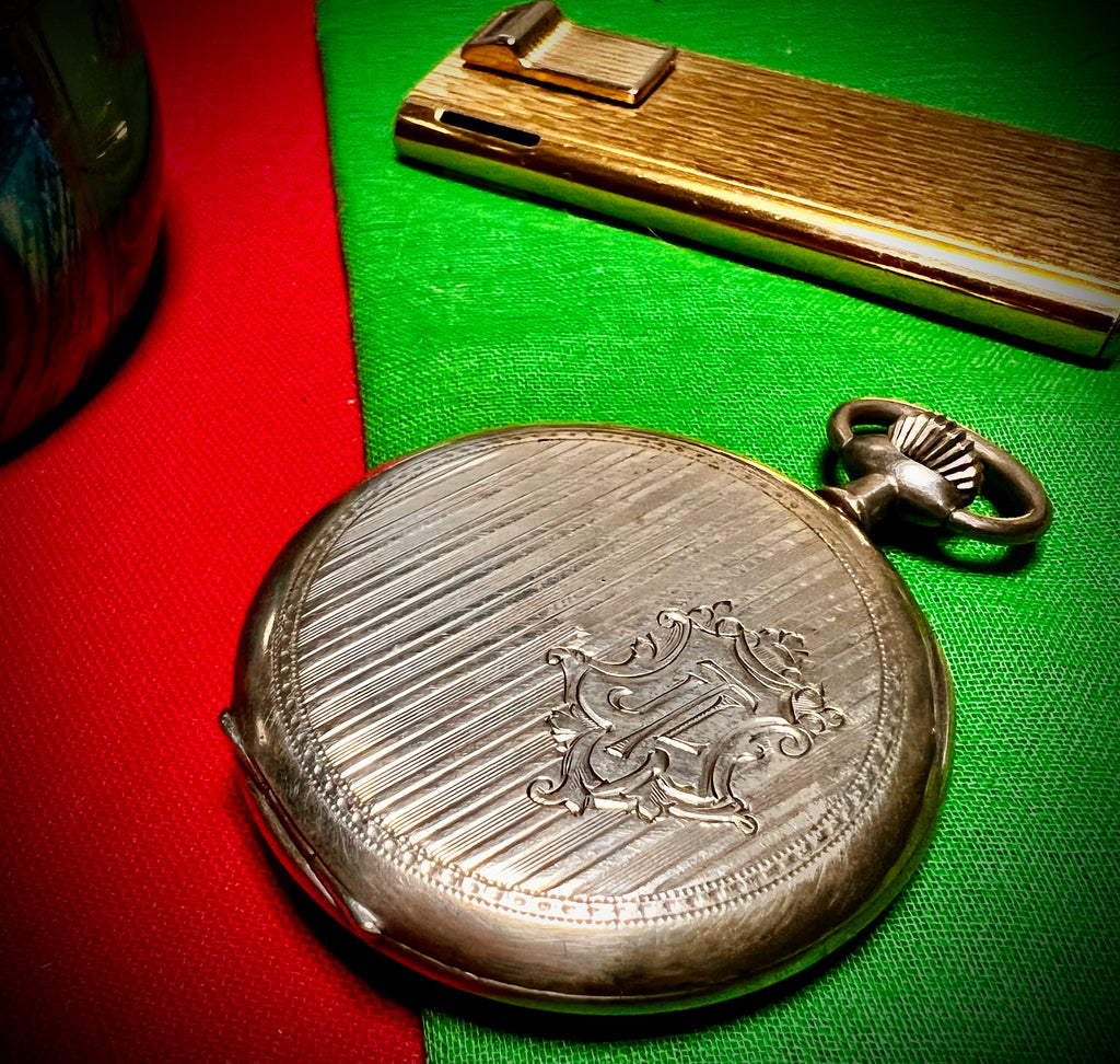 #161 Rare Vintage Roanoke Pocket Watch Silver Case working