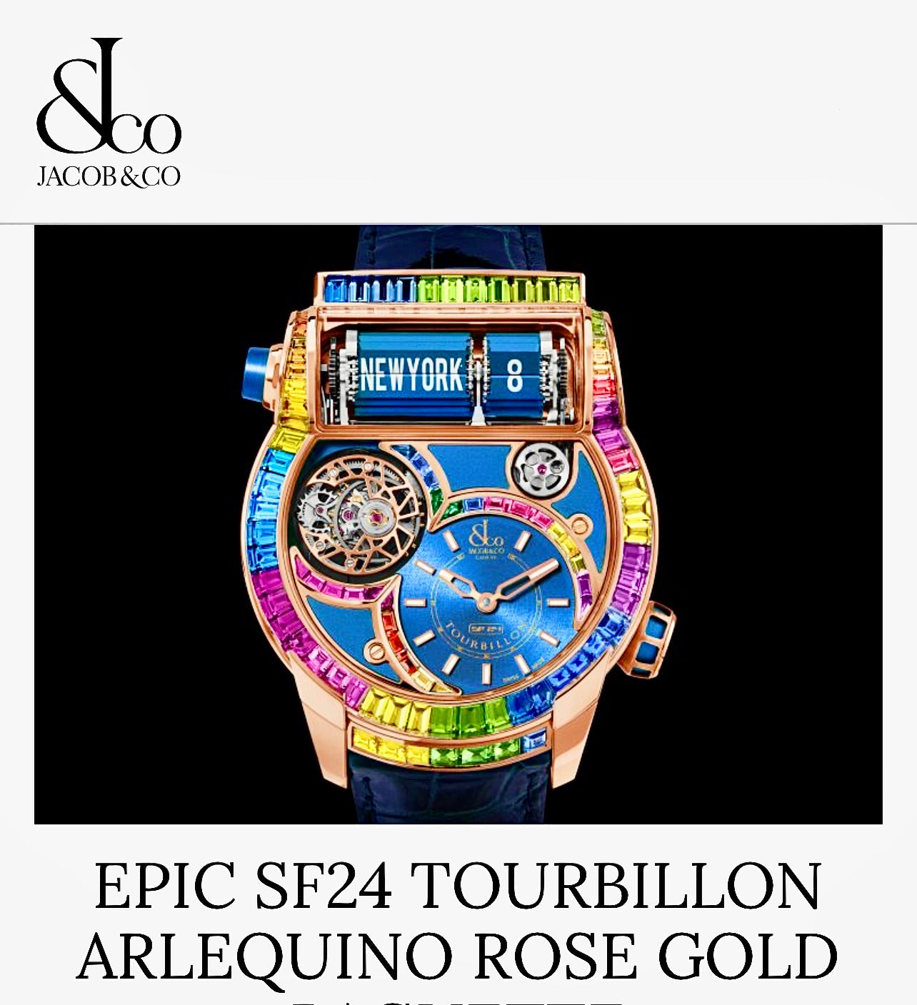 The Jacob & Co. Epic SF24 Tourbillon Craftsmanship Not For sale