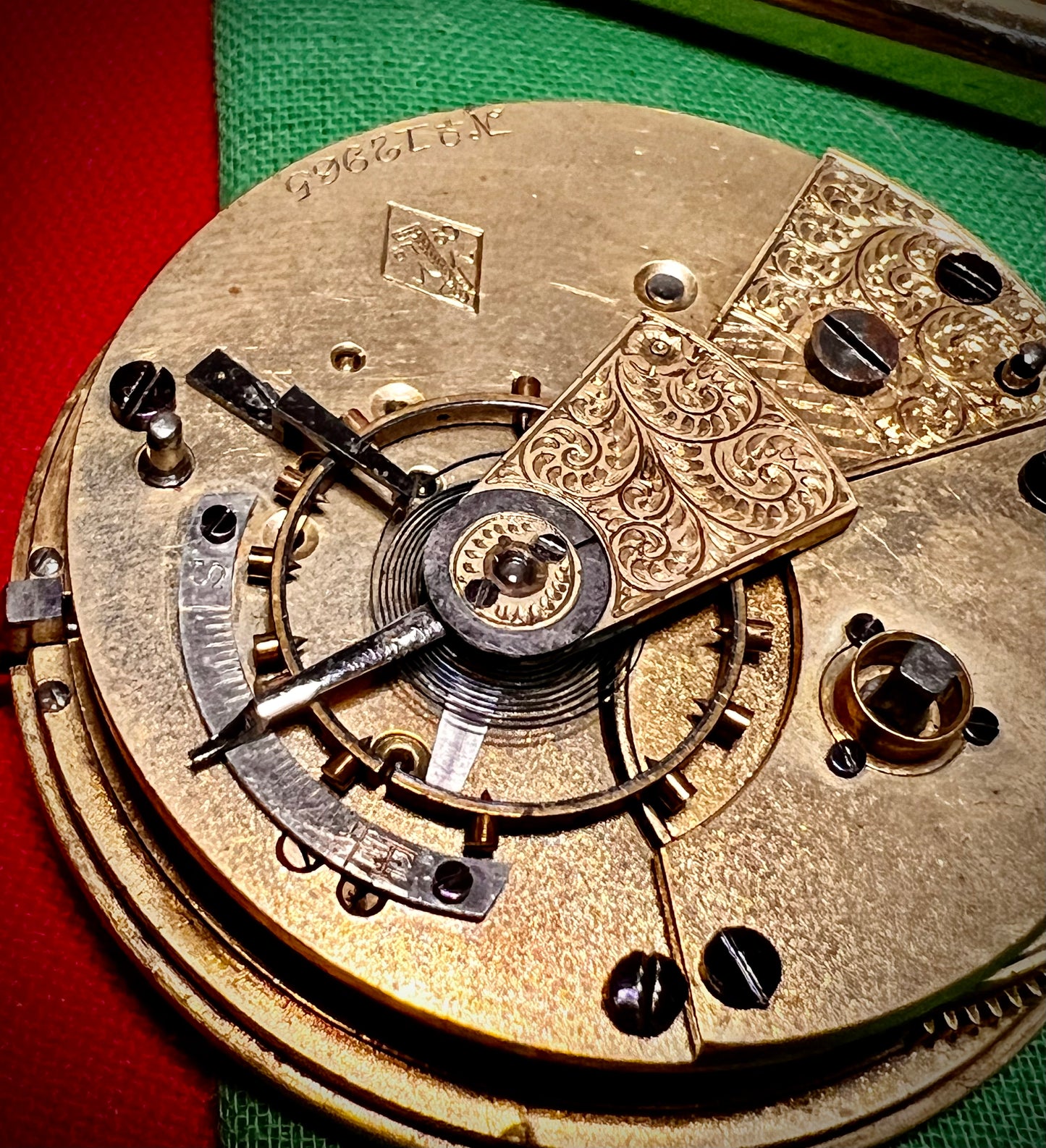 M#202  PWL Co. SWISS ENGLISH KEY WIND POCKET WATCH MOVEMENT #12965 44 mm $25 shabid ebay working perfectly heavy large vintage Rare