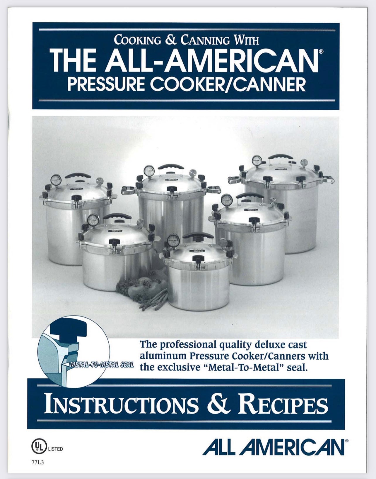 ALL AMERICAN PRESSURE CANNER COOKER CAST ALUMINUM MODEL No 921 21.5 QUART