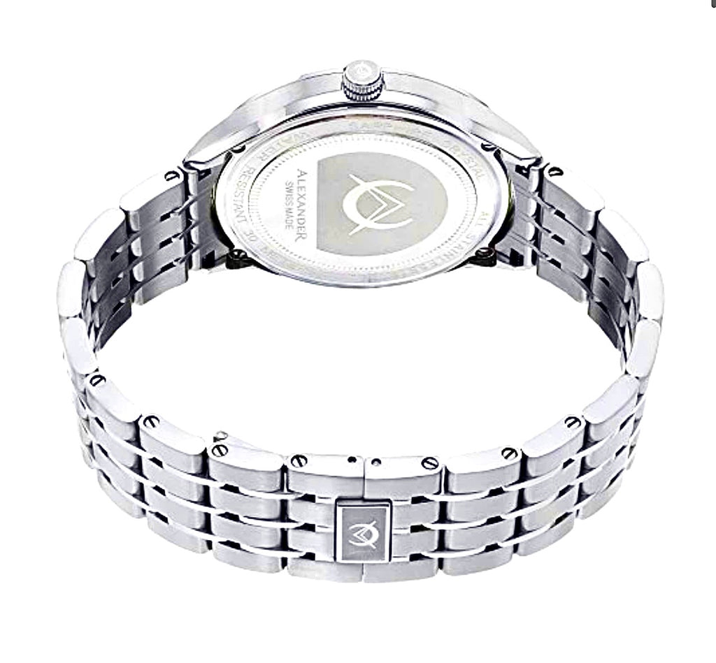 #934 Alexander A103B-01 Statesman Triumph Men's Analog Stainless Steel Swiss Watch B