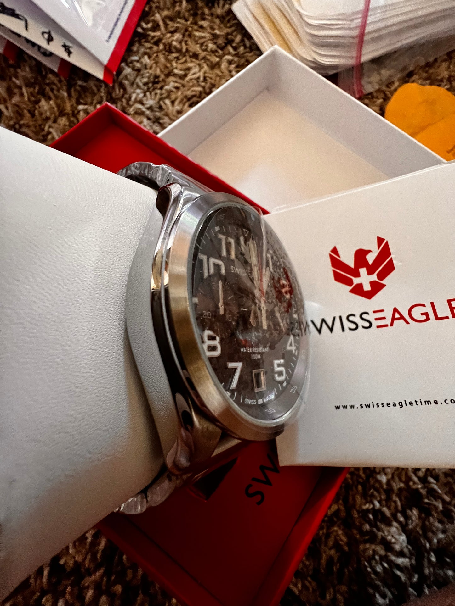 #882 Swiss Eagle 100 Meter Swiss Made Quartz Chronograph Watch with Date Limited Edition Brand New