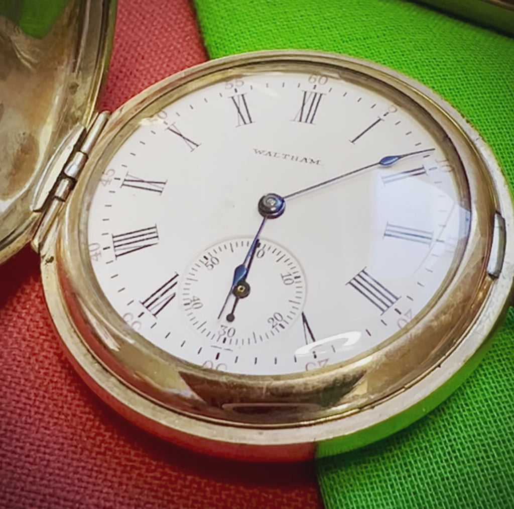 Reserved for Galina #643 Waltham Seaside Model 1890 14K Gold Filled 6S 15J Full Hunter Case Pocket Watch Ebay Inv shahid $199- Paid $125