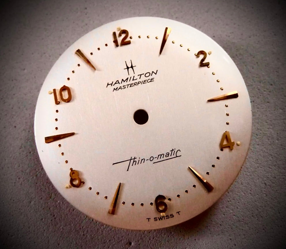 #897 Vintage NOS men's Hamilton Thin-o-Matic automatic watch dial 666 movement