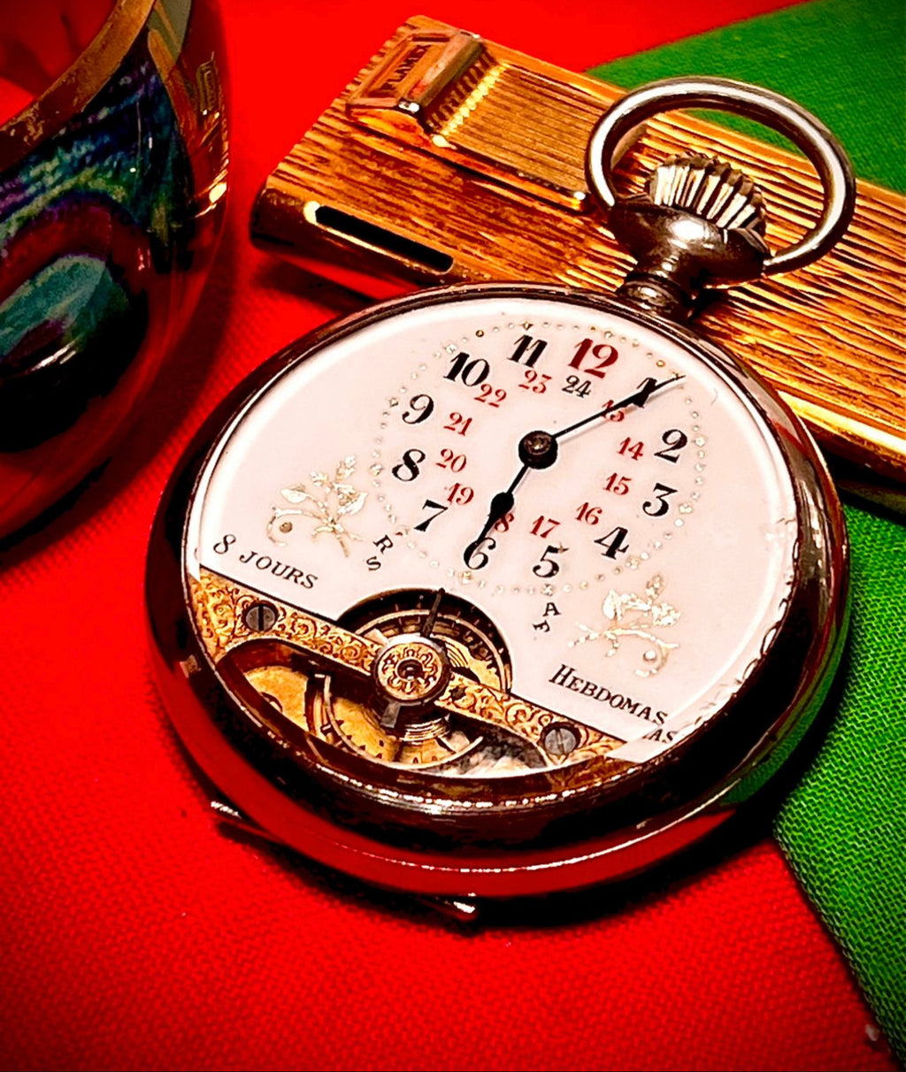 R#211 A- Collectors Vintage Swiss Hebdomas by OMEGA From 1902 Collectors Vintage Swiss Hebdomas 122 Years Old 1902 pocket watch