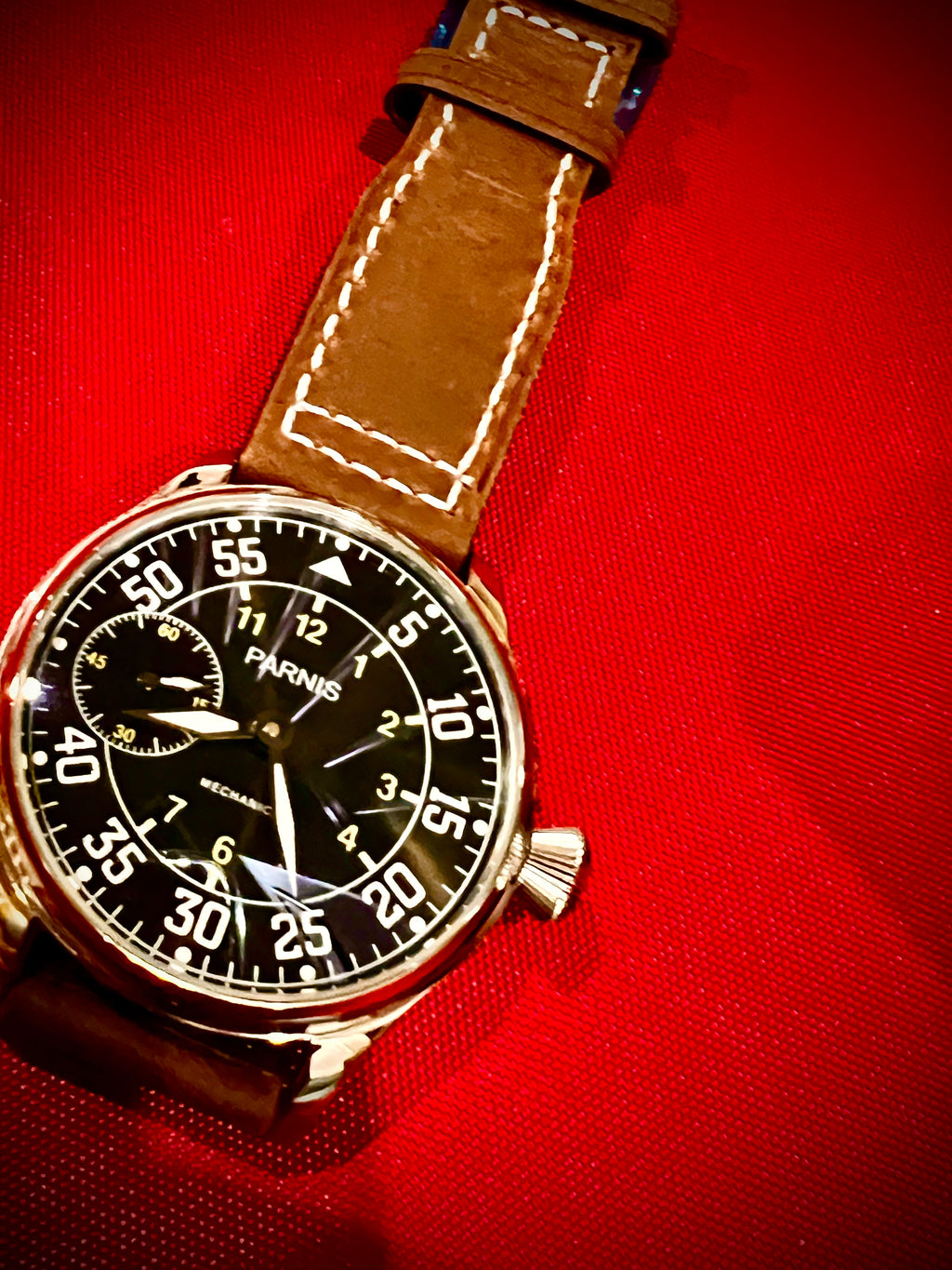 #123 Amazing 44mm PARNIS black dial luminous movement Unisex wrist watch