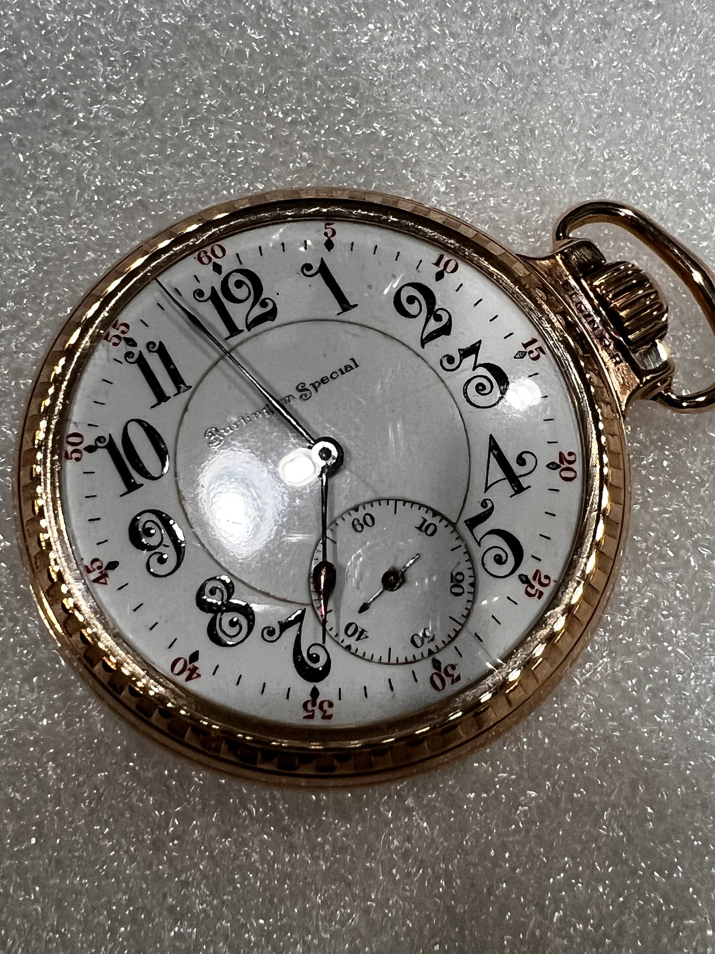 #603 Antique rare 1908 Burlington Special 12k Gold Filled 19J Size 16S pocket watch