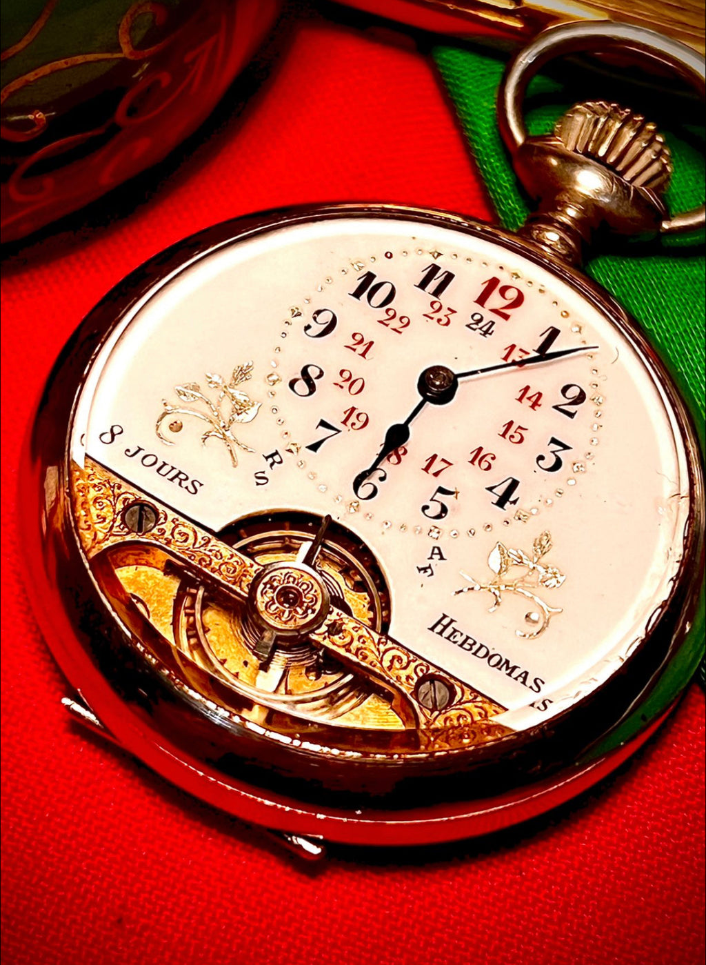 R#211 A- Collectors Vintage Swiss Hebdomas by OMEGA From 1902 Collectors Vintage Swiss Hebdomas 122 Years Old 1902 pocket watch