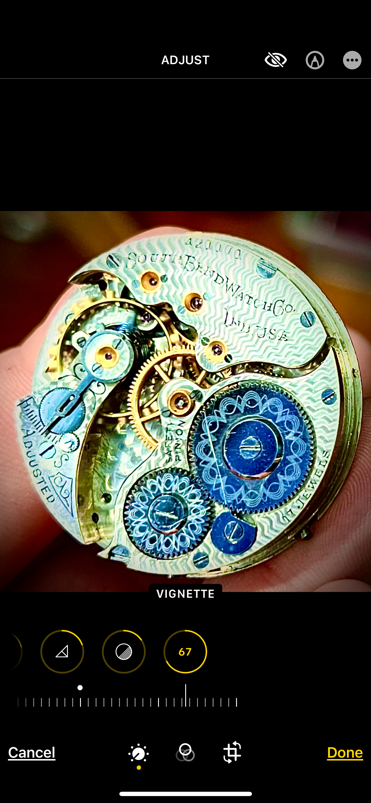 #507 16 size south bend pocket watch movement only