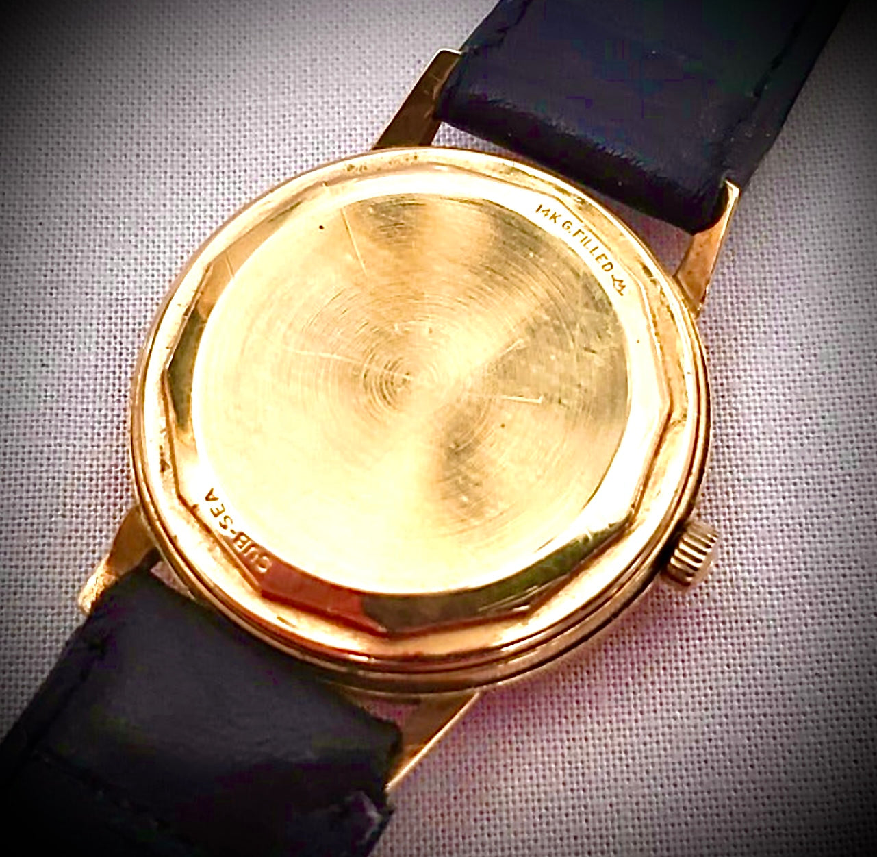 #612 Vintage MOVADO Tempo-Matic SUB SEA 14k Gold filled Watch