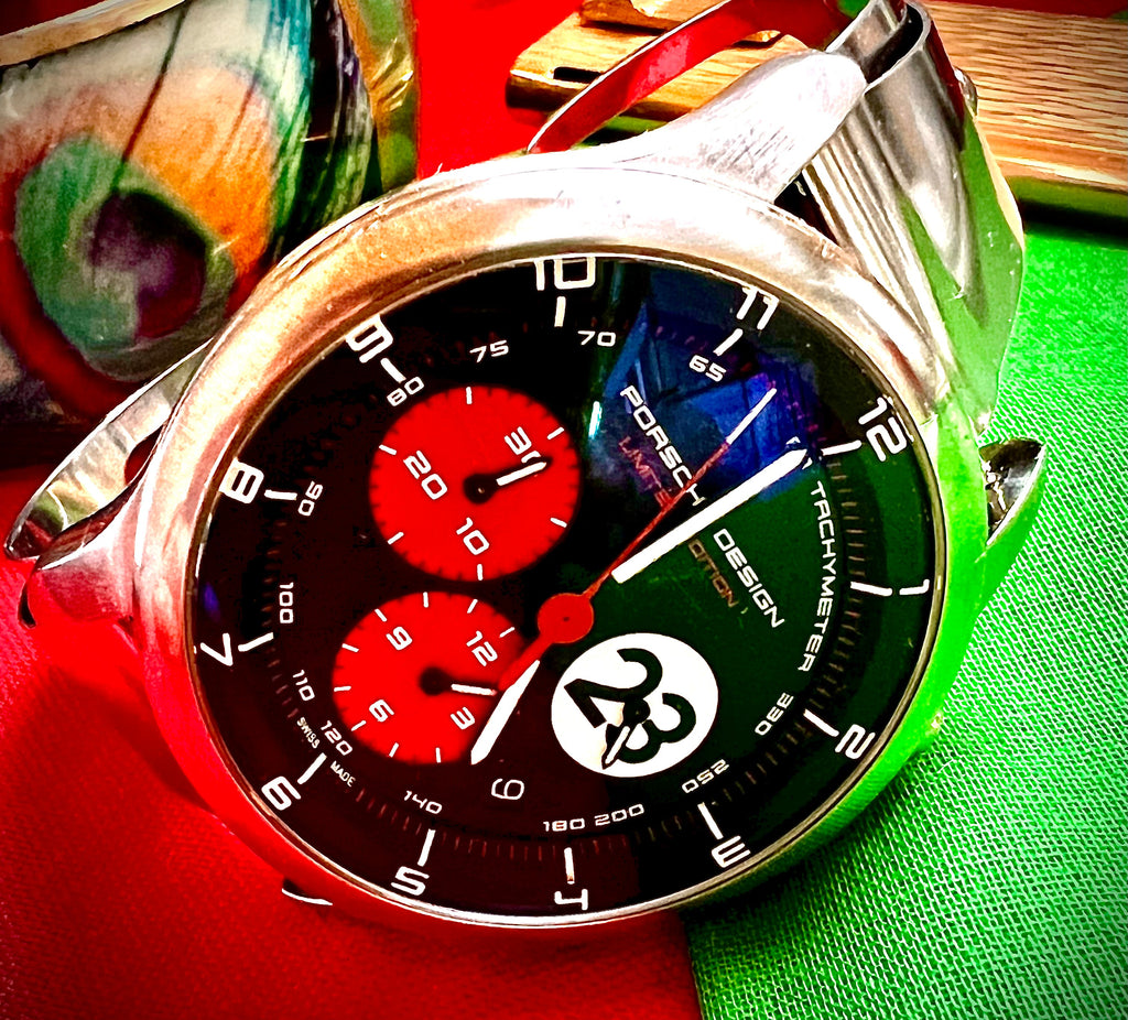 #616 Porsche Design P6612 Dashboard Chronograph Limited Edition Titanium Swiss Automatic case 42mm Lugs 22mmHighly Collectable Titanium watch car 23 winner of 1970 Lemont