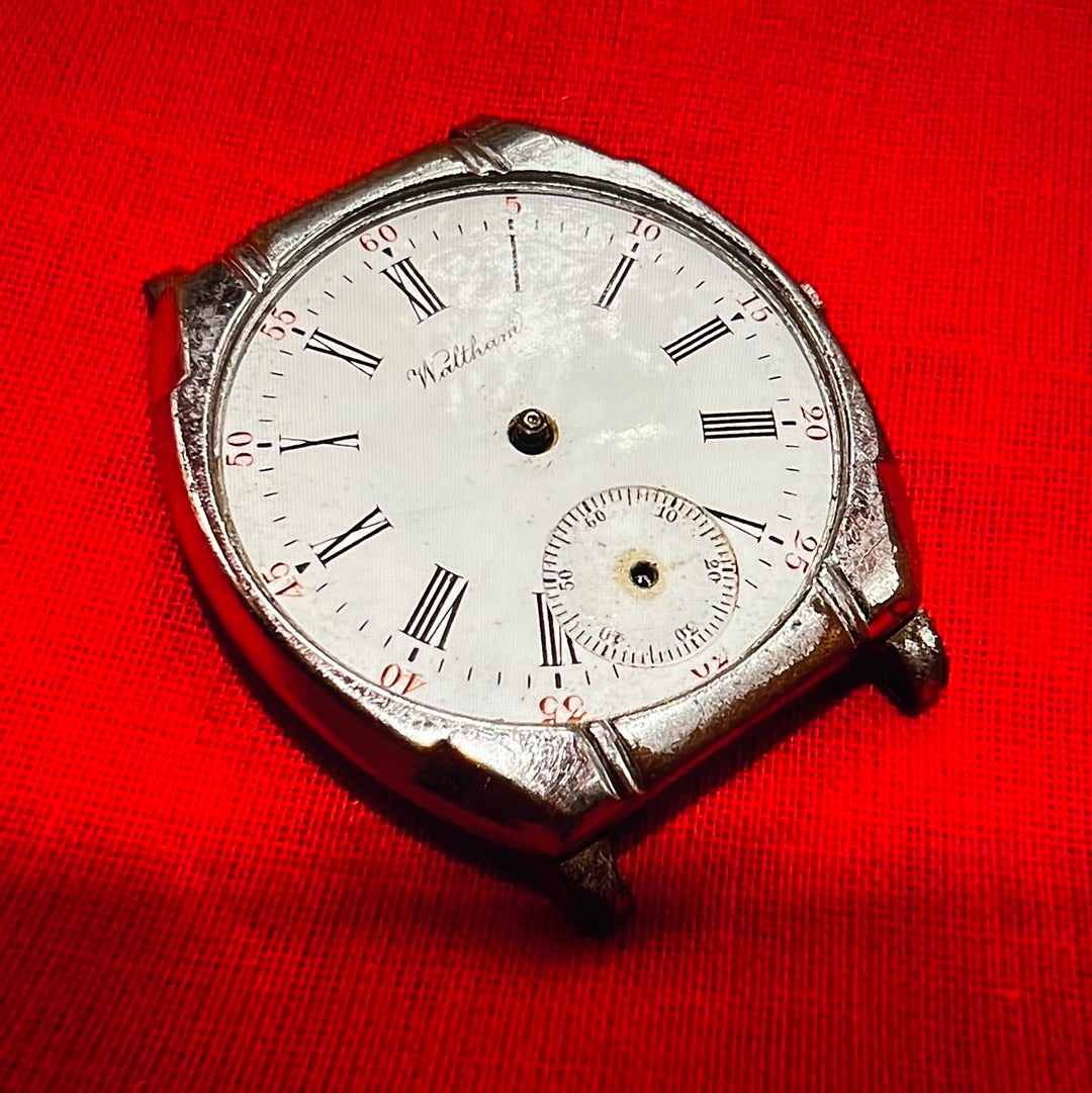 #264M Waltham Wrist Watch Movement And Case for Parts or not working